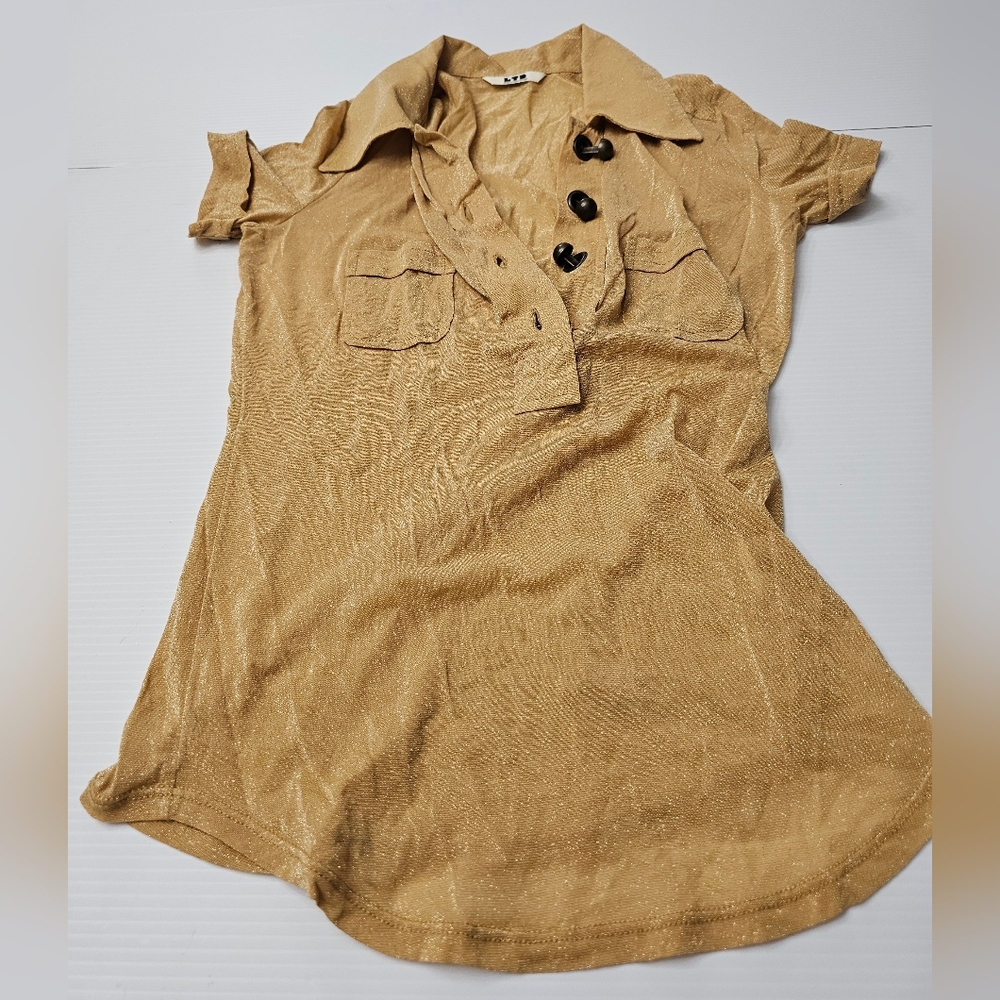 FORNARINA METALLIC GOLD TOP - Picture 8 of 9